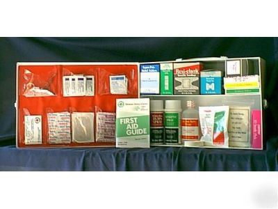 First aid cabinet, 2 shelf, stock osha comply