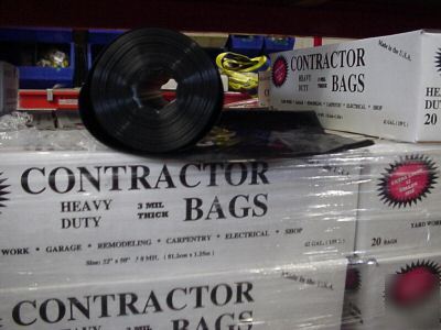 Lot of 6 boxes h.d. contractor trash bags 3 mil 32