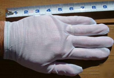 12 pair nylon inspection gloves mens large no lint