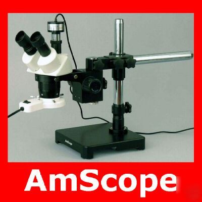 5X-10X-15X-30X coin microscope boom + light + camera