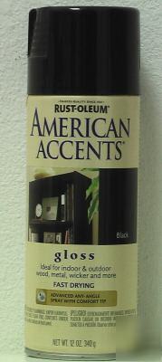 6 cans of american accents gloss spray paint - black