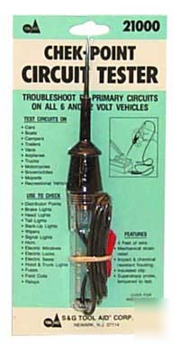 6 or 12 volt circuit tester with 48IN. leads