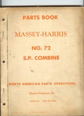 1960 massey-harris no. 72 combine parts book