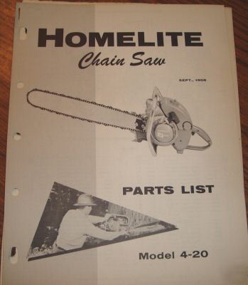 Homelite 4-20 chain saw parts catalog manual