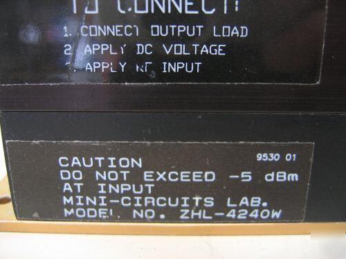 Mini-circuits zhl-4240W amplifier, 10 mhz - 4.2 ghz