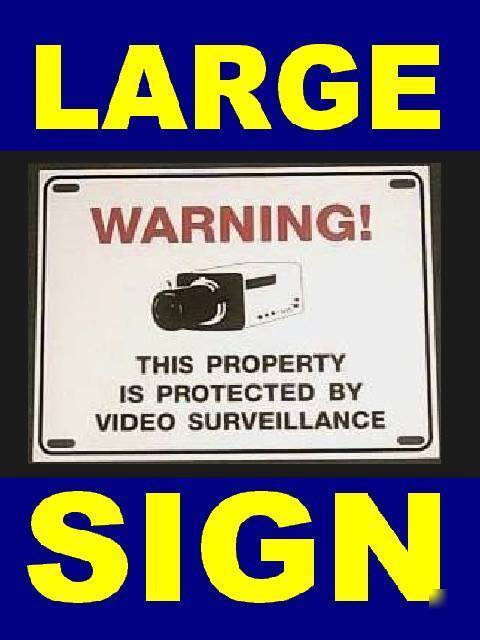 Spy cctv security camera warning window post yard sign