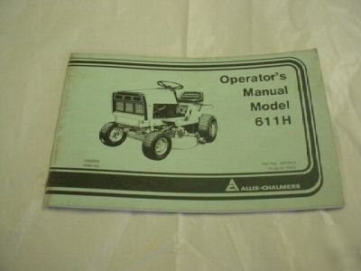 Allis chalmers 611H operator manual for riding mowers