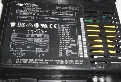 Vicor flatpac power supply 3.3V 80A 264W vi-muy-eq 