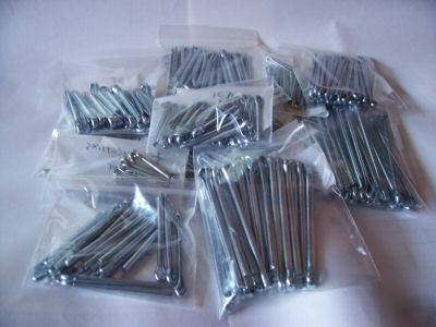 300 cotter pins assorted sizes zinc plated