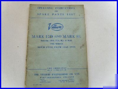 Villiers mark 8 - 122CC &12D 197CC genuine mc manual