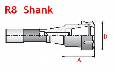 Bison r-8 er-40 collet chuck - bridgeport style shank