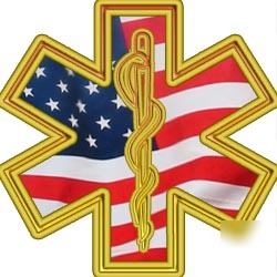 Star of life decal reflective 6