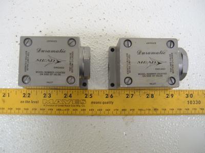 Lot of two (2) mead duramatic four way air valve y-10