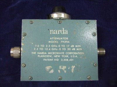 Narda 792FM broadband variable attenuator warranty 