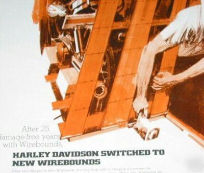 Wirebound box-straps harley davidson art-1972 ad