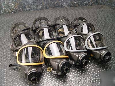 Lot of 12 msa ultravue scba respirator masks l,m,s