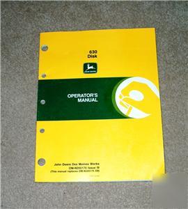 John deere 630 disk operators manual