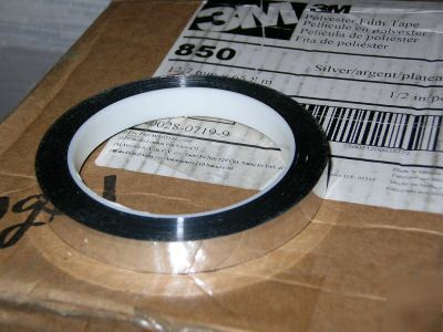 3M polyester film tape 850 silver, 1/2 in x 72 yd