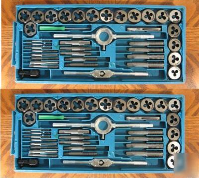 80 piece sae and metric tap & die set w/separate cases