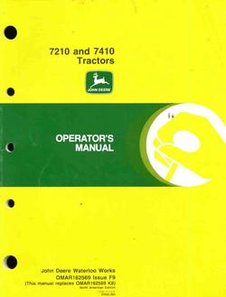 John deere operators manual for 7210 7410 tractors good