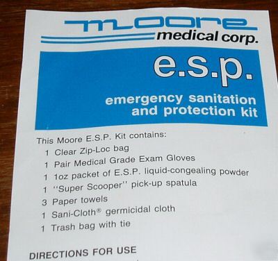 2 emergency sanitation protection kits ~ clean spills 