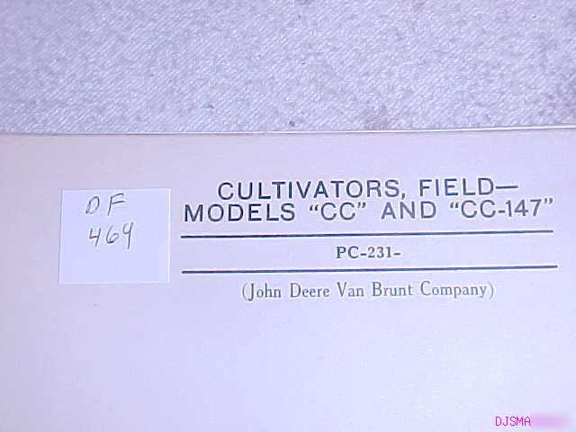 John deere cc cc 147 field cultivator parts catalog