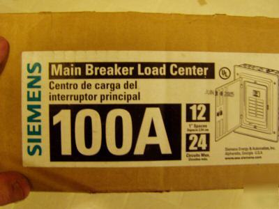 New 4 siemens load centers 100 amp >worth $100 < 