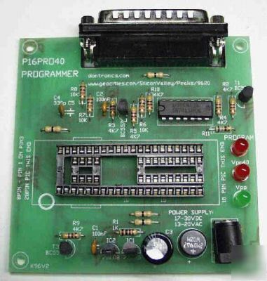 Microchip pic 8, 18, 28 & 40 pin chip ic programmer