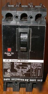 Ite/siemens circuit breaker (E43B100) 100A, 480V, 3P