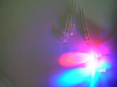 1000X 3MM red / blue flash flashing water clear led,RB3