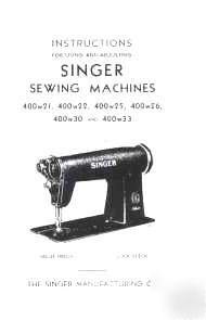 Singer 400W 400 w industrial sewing machine manual