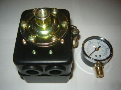 New pressure switch w/gauge 140-175 h/d replaces furnas
