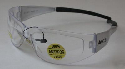 New player safety glasses anti fog avis clear silver 
