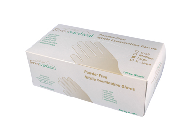 Nitrile exam gloves powder free -10 boxes/case- blue- m