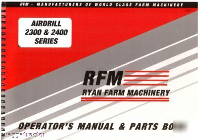 Ryan 2300 2400 airdrill owners manual and parts book