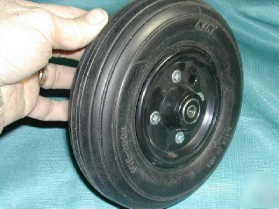7.5 inch rubber tire, wheel, bearings set, qty 4