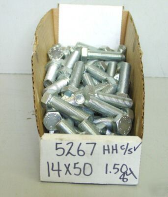 M14 - 1.50 x 50 mm metric bolts grade 8.8, qty (5)