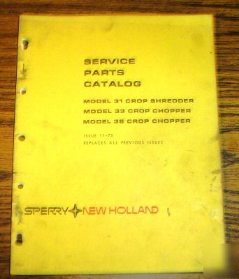 New holland 31 33 36 crop chopper parts catalog manual