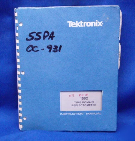 Tektronix 1502 reflectometer manual w/schematics