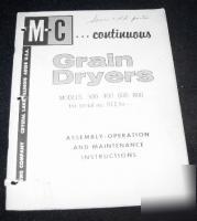 Mathews company grain dryer models 300 400 600 800 911
