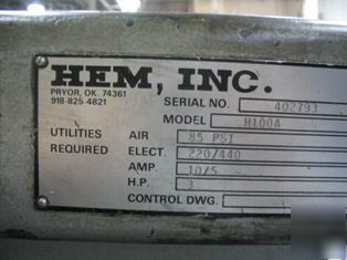 Hem H100A horizontal automatic saw