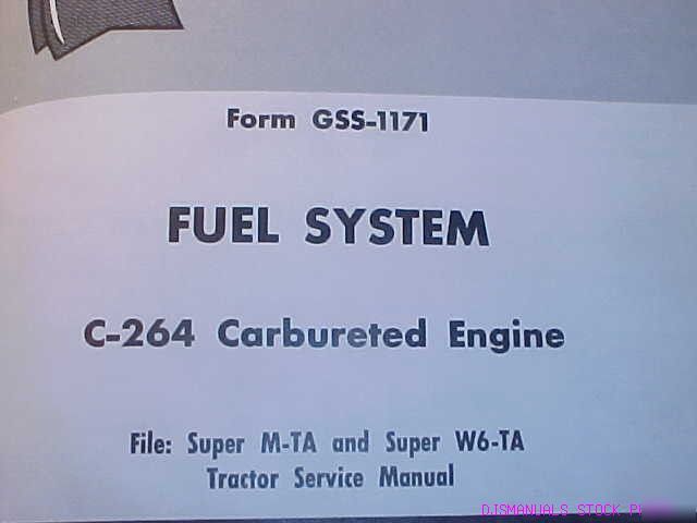 Ih m t super W6 ta tractor c 264 engine service manual