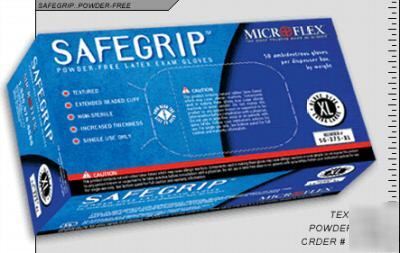 Micro-flex safegrip latex gloves (l)