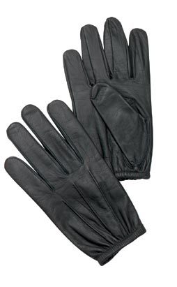 New police duty search black cowhide gloves size large