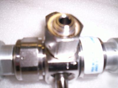 Veriflo opposing head 3 way valve w/ 1/4