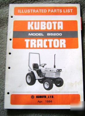 Kubota B5200 tractor parts catalog manual book