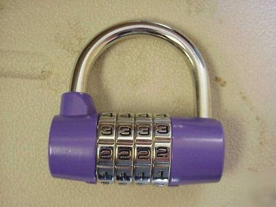 New - 4 dial barrel style combination locks purple