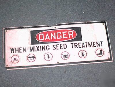 Plastic ~ danger when mixing seed treatment ~ sign