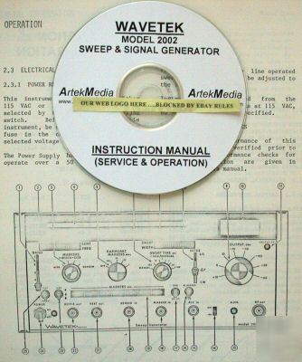Wavetek 2002 instruction (operating & service) manual