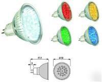2X MR16 36 led colored bulb: red,blue,green,yellow,rgb